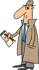 Image showing detective or journalist cartoon illustration