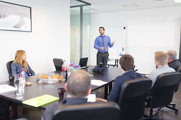 Image showing Business presentation on corporate meeting.