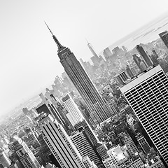 Image showing New York City Manhattan skyline in sunset.