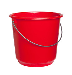 Image showing Single red bucket isolated