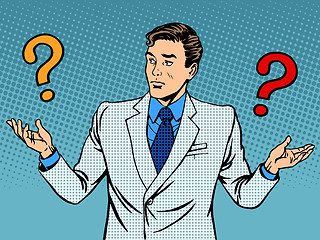 Image showing Questions businessman misunderstanding