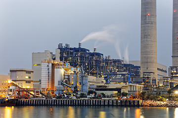 Image showing petrochemical industry on sunset