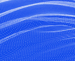 Image showing Water Surface. Wavy Grid Vector Background