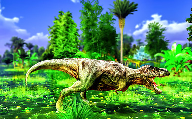 Image showing Tropical dinosaur park