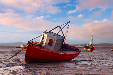 Image showing Fishing boats in Morecambe Bay