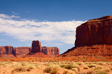 Image showing Iconic peaks of rock formations in the Navajo Park of Monument V