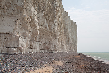 Image showing White chalk cliffs near the Beachy Head, England