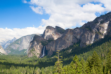 Image showing The typical view of the Yosemite Valley 