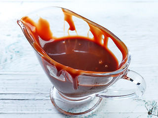 Image showing bowl of chocolate sauce 