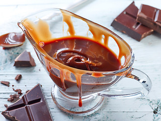 Image showing bowl of melted chocolate