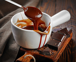 Image showing bowl of melted chocolate