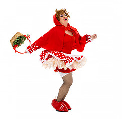 Image showing Actor Drag Queen Dressed as Little Red Riding Hood