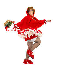 Image showing Actor Drag Queen Dressed as Little Red Riding Hood