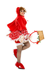 Image showing Actor Drag Queen Dressed as Little Red Riding Hood