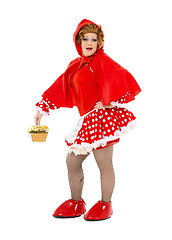 Image showing Actor Drag Queen Dressed as Little Red Riding Hood