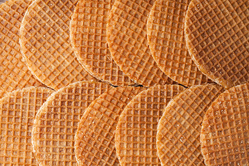 Image showing Waffles with caramel background