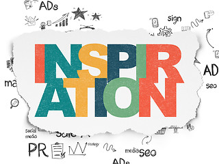 Image showing Marketing concept: Inspiration on Torn Paper background