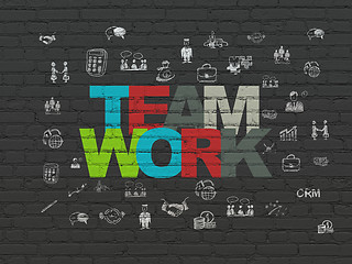 Image showing Finance concept: Teamwork on wall background