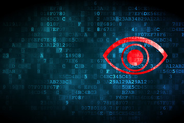 Image showing Privacy concept: Eye on digital background