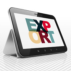 Image showing Business concept: Tablet Computer with Export on  display