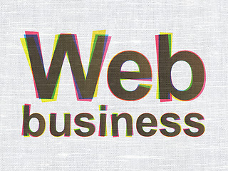 Image showing Web development concept: Web Business on fabric texture background