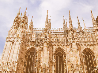 Image showing Retro looking Milan cathedral