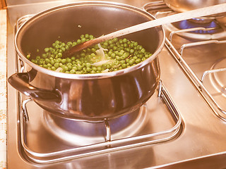 Image showing Retro looking Green peas