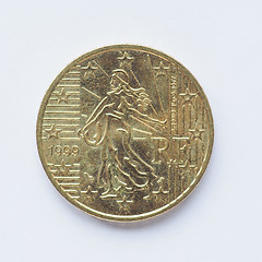 Image showing French 50 cent coin