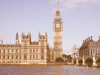 Image showing Retro looking Houses of Parliament in London