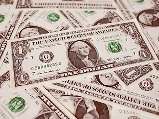 Image showing Retro look Dollar notes 1 Dollar