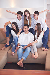 Image showing group of friends taking selfie