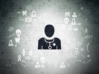 Image showing Medicine concept: Doctor on Digital Paper background