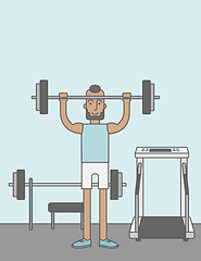 Image showing Man with barbell.