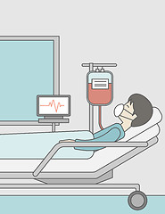 Image showing Patient lying in bed.