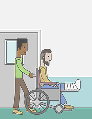Image showing Patient in wheelchair.