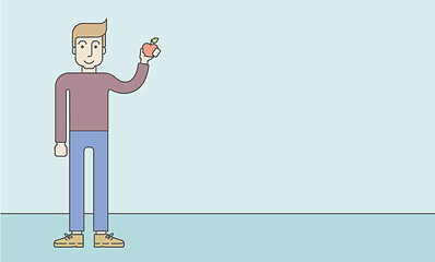 Image showing Man with apple.