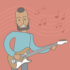 Image showing Musician playing electric guitar.