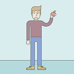 Image showing Man with apple.