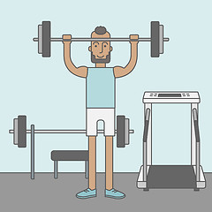 Image showing Man with barbell.