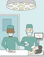 Image showing Two surgeons working