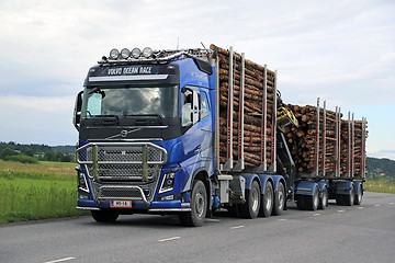 Image showing Volvo FH16 Logging Truck Hauls Timber