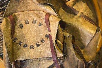 Image showing Vintage Leather Pony Express Saddle Bags