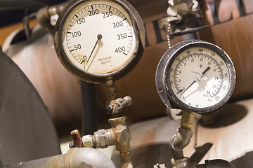 Image showing Vintage Pressure Gauges Abstract