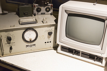 Image showing Vintage Audio Components and Computer Monitor