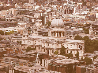 Image showing Retro looking Aerial view of London