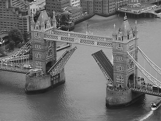 Image showing Black and white Aerial view of London