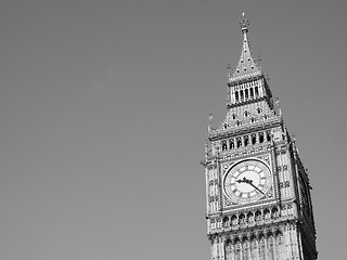 Image showing Black and white Big Ben in London