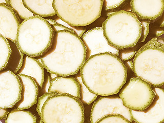 Image showing Retro looking Courgettes zucchini