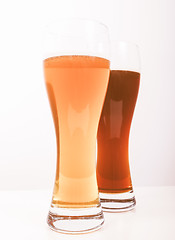 Image showing Retro looking Two glasses of German beer