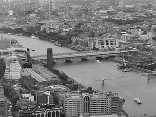 Image showing Black and white Aerial view of London